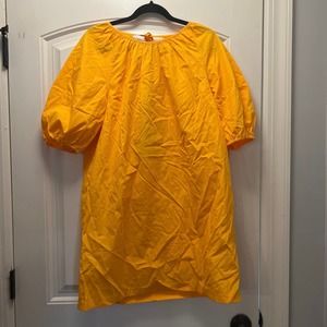 NWT Banana Republic Women’s Elastic‎ Puff Sleeve Casual Mini Dress Size S Orange